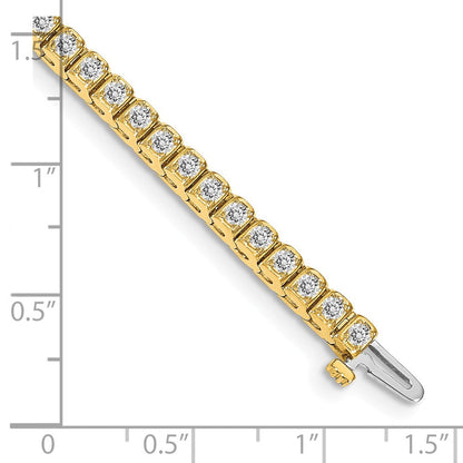 14K Gelbgold Im Labor Gezüchtet Diamant Vs/si Fgh Tennis Armband