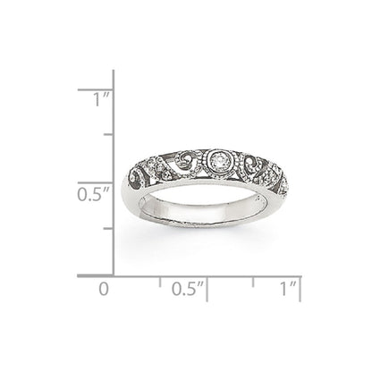 14K Weißgold Ehering mit AAA-Diamant