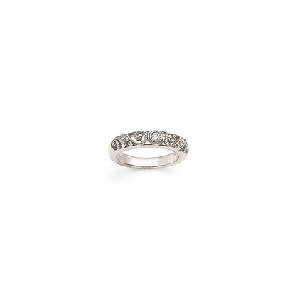 14K Weißgold Ehering mit VS Diamant