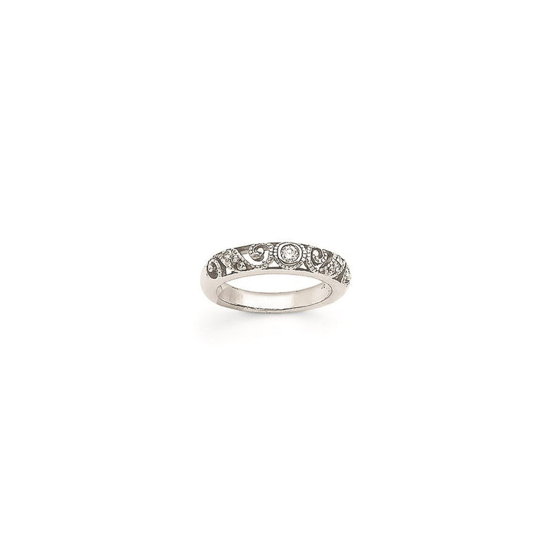 14K Weißgold Ehering mit VS Diamant