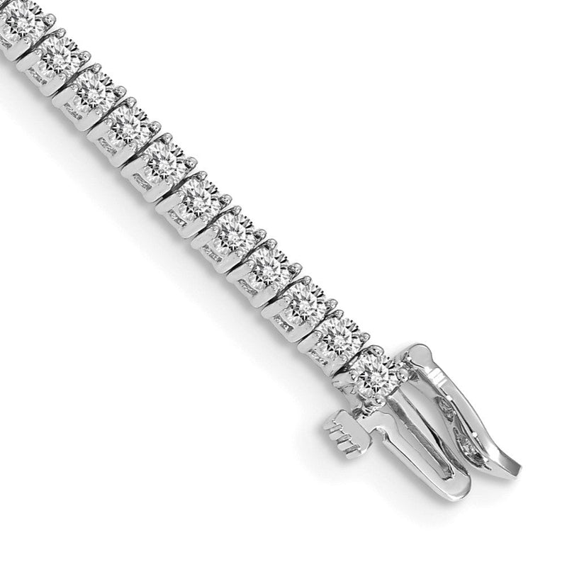 14K Weißgold Komplett 3.05 Karat Rund Aaa Diamant 4 Krappen 7 Zoll Tennis Armband