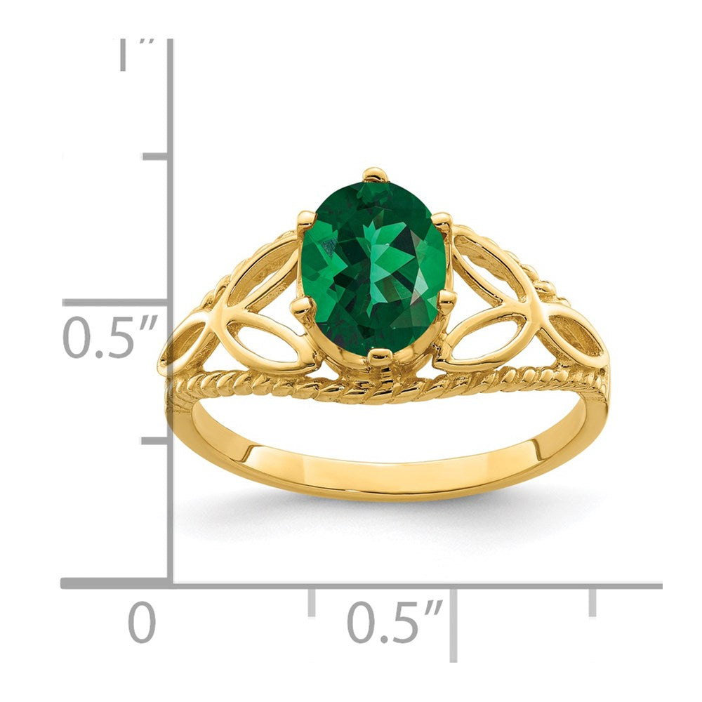 14K Gelbgold Ring mit Fassung für 8x6mm ovalen St.-Helens-Stein, massiv