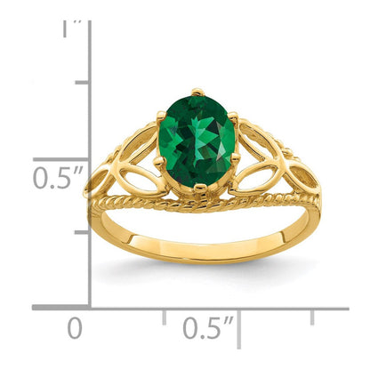 14K Gelbgold Ring mit Fassung für 8x6mm ovalen St.-Helens-Stein, massiv