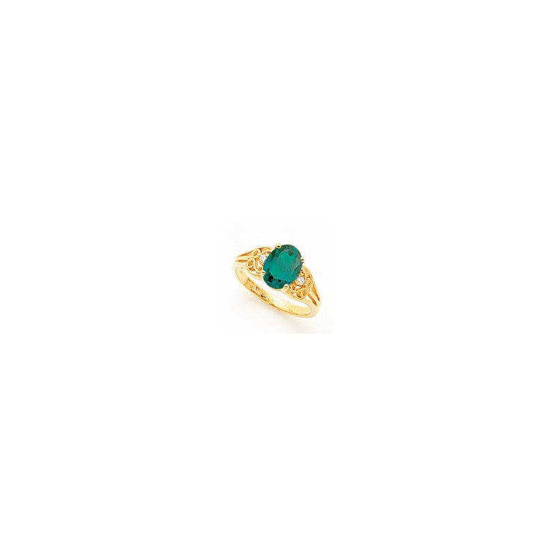 14K Gelbgold 9x7mm Oval Fassung St. Helens Diamant Ring