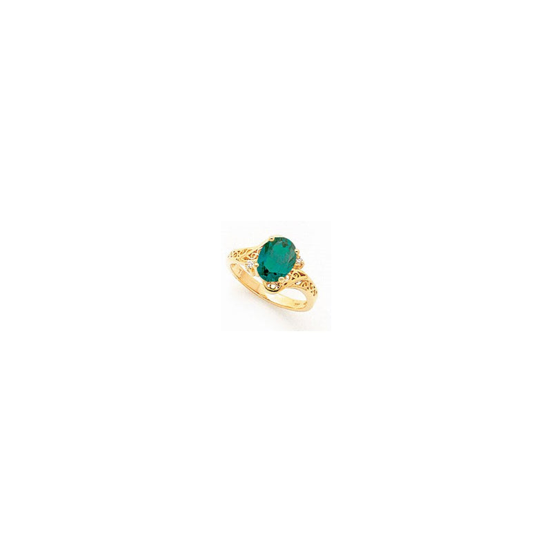 14K Gelbgold 9x7mm Oval Fassung St. Helens Diamant Ring