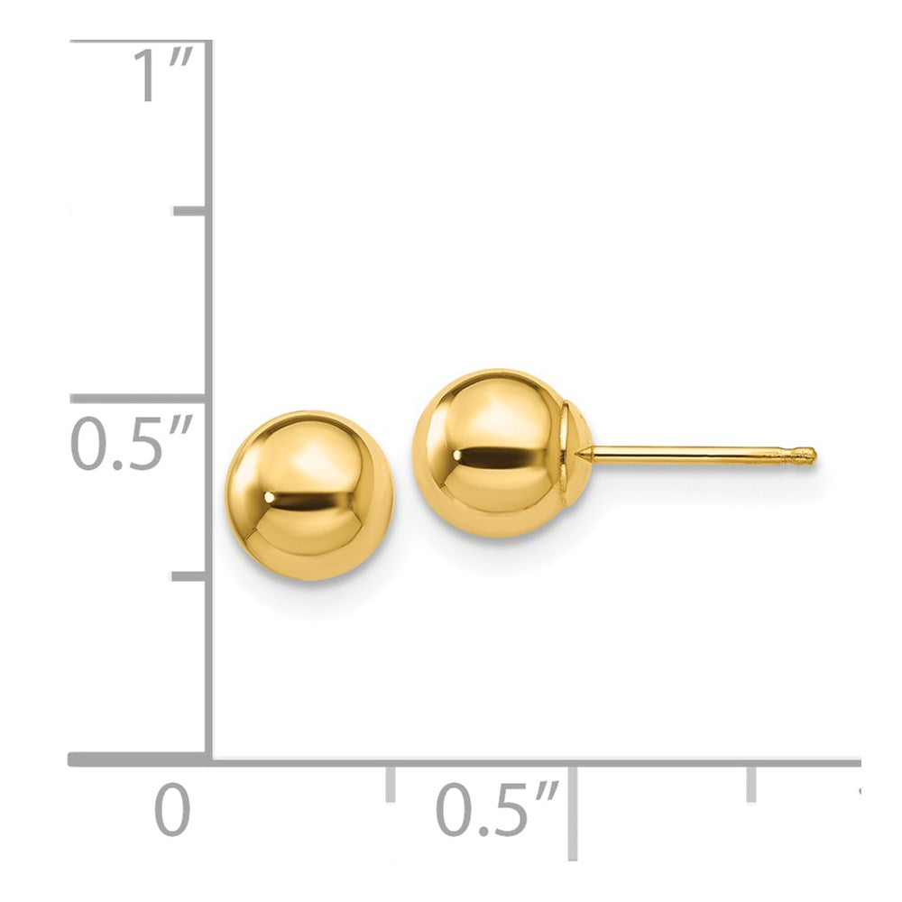 14K Gelbgold Poliert 6mm Kugel Ohrstecker