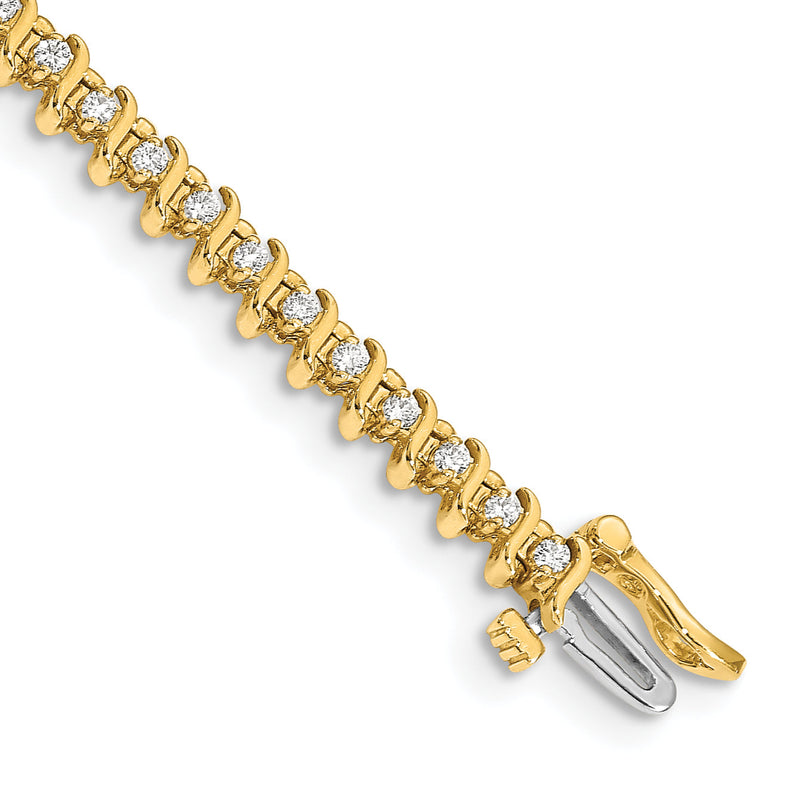 14K Gelbgold 7/8 Ct. Im Labor Gezüchtet Diamant Vs/si+ G+ Rund Tennis Armband