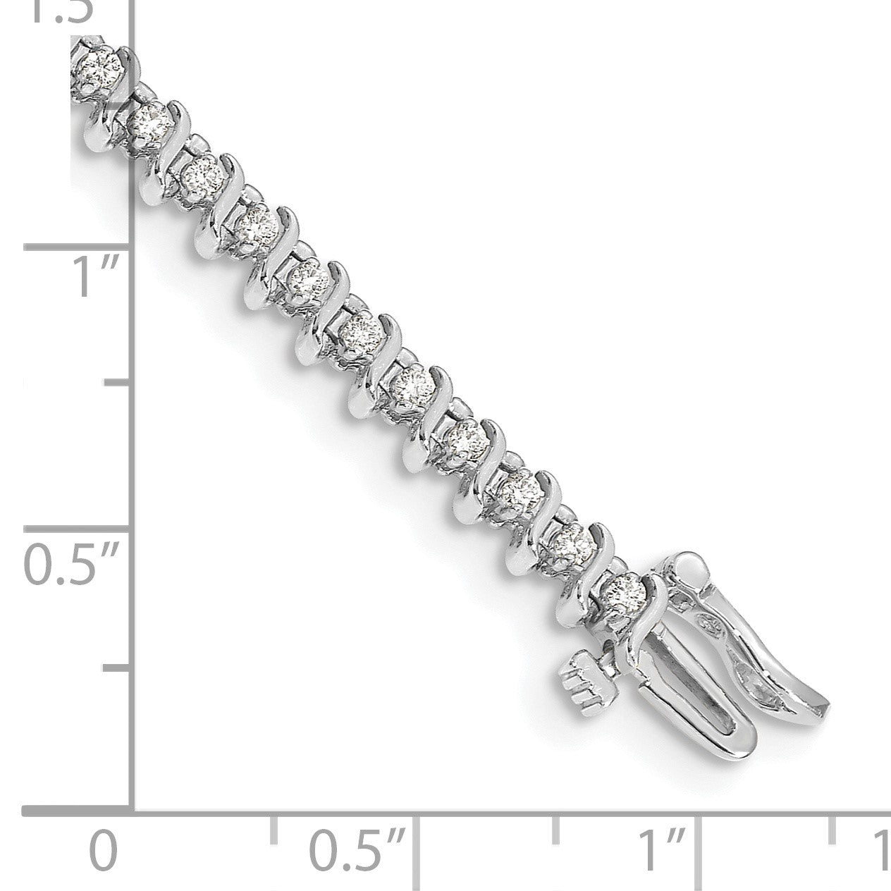 14K Weißgold Komplett 7/8 Karat Rund Aa Diamant 2 Krappen S Glieder 7 Zoll Tennis Armband