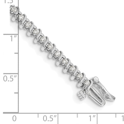 14K Weißgold Komplett 7/8 Karat Rund Aa Diamant 2 Krappen S Glieder 7 Zoll Tennis Armband