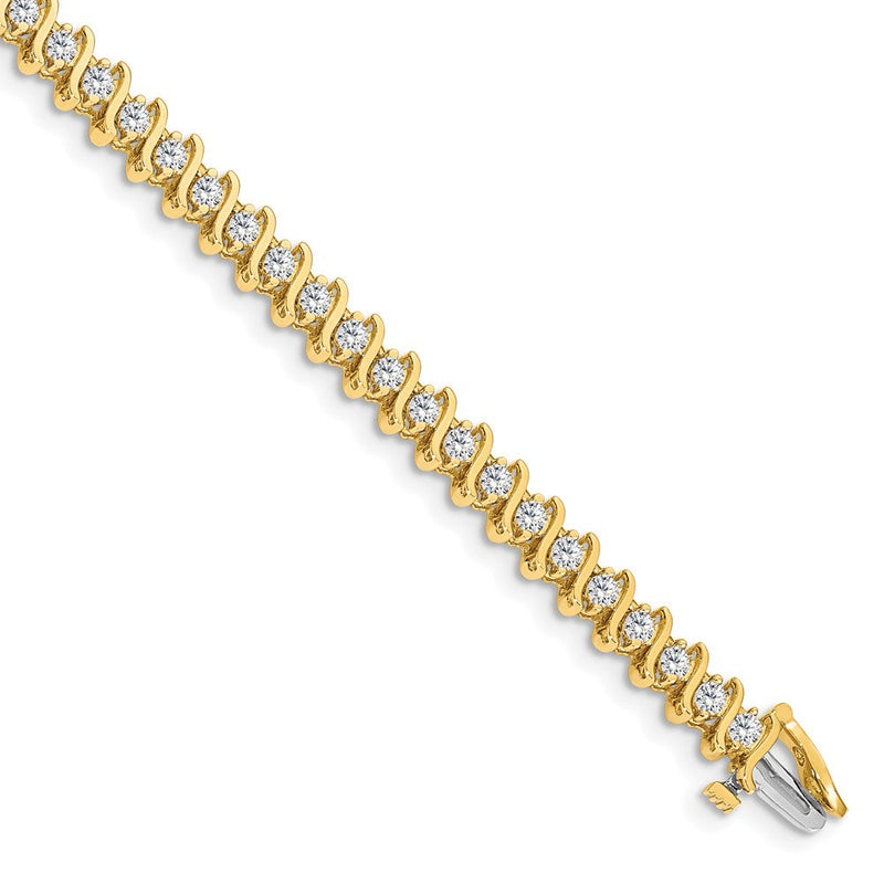 14K Gelbgold 3 Ct. Im Labor Gezüchtet Diamant Vs/si+ G+ Rund Tennis Armband