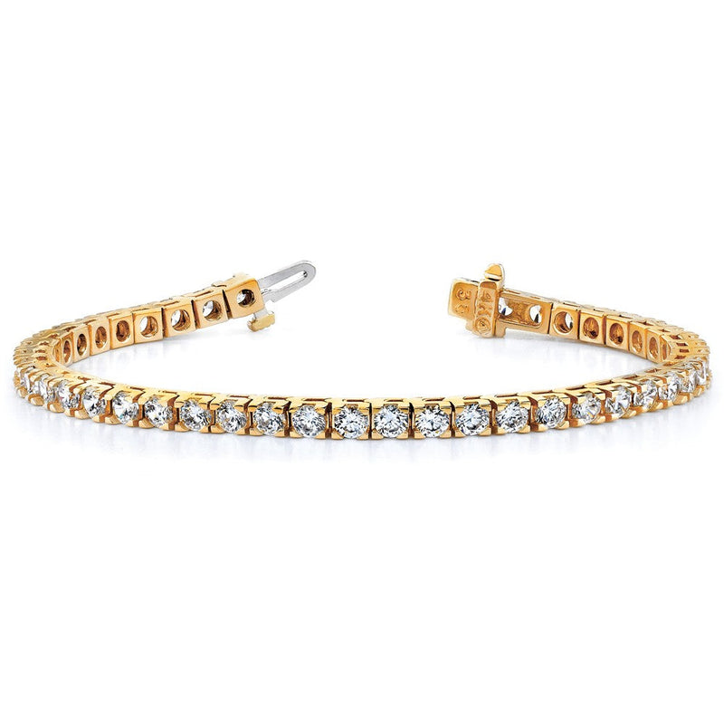 14K Gelbgold 1 1/4 Ct. Im Labor Gezüchtet Diamant Vs/si+ G+ Rund Tennis Armband