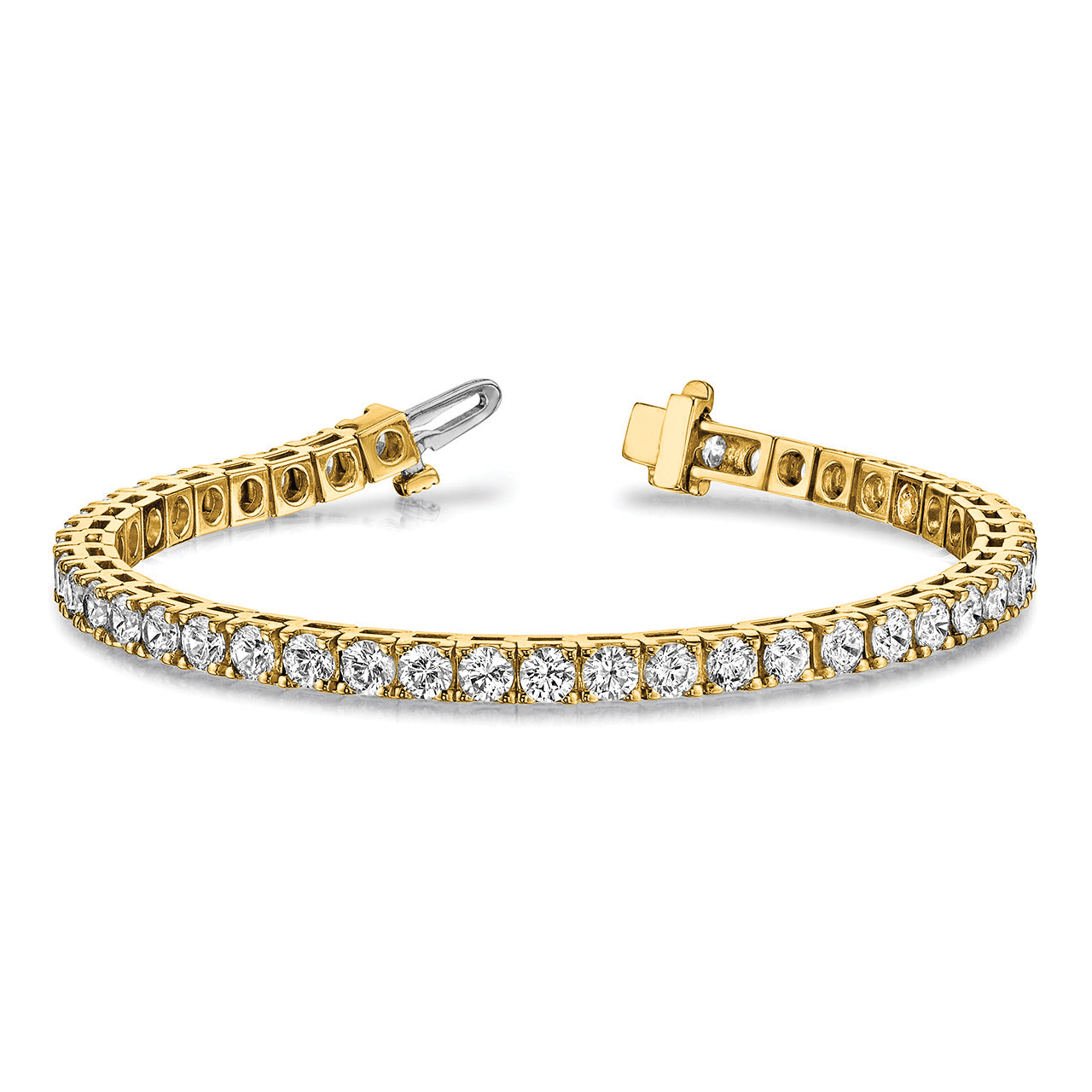 14K Gelbgold True Origin 2 1/6 Karat Im Labor Gezüchtet Diamant Vs D E F Tennis Armband