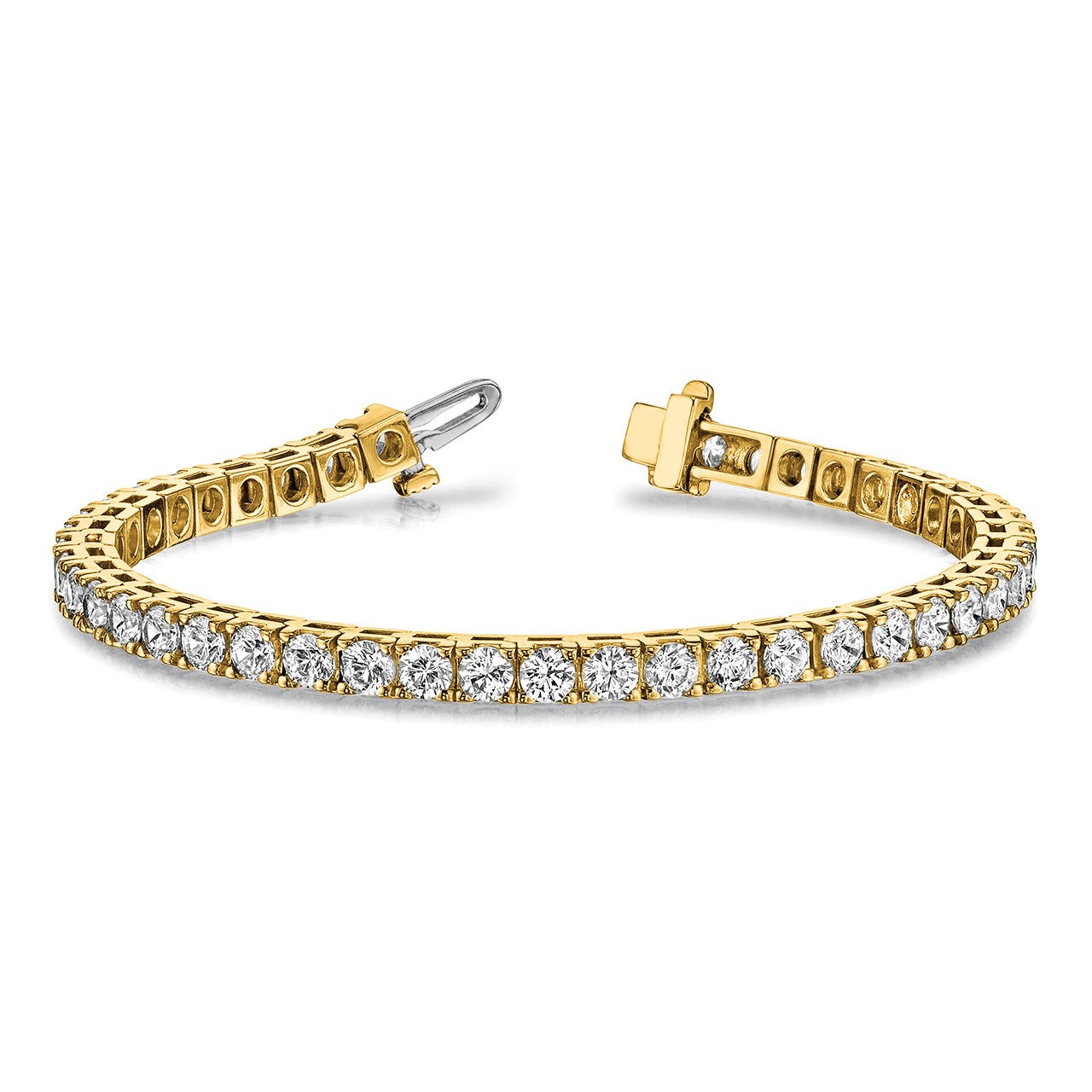 14K Gelbgold True Origin 2 1/6 Karat Im Labor Gezüchtet Diamant Vs D E F Tennis Armband