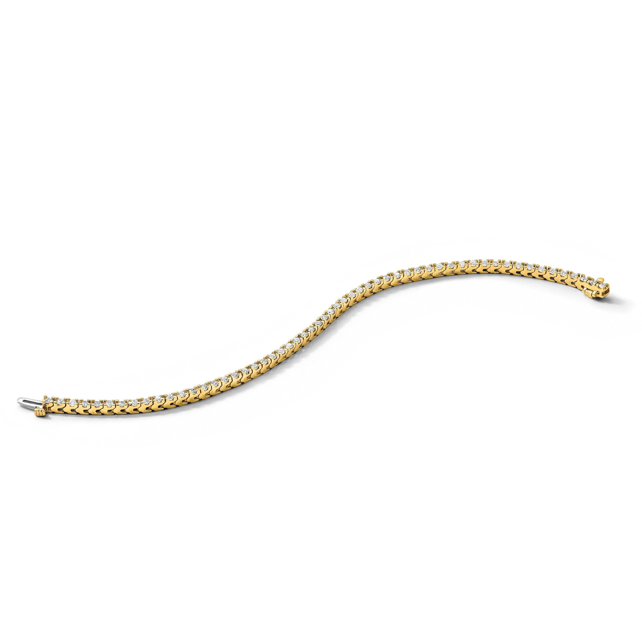14K Gelbgold True Origin 2 1/5 Karat Im Labor Gezüchtet Diamant Vs D E F Tennis Armband
