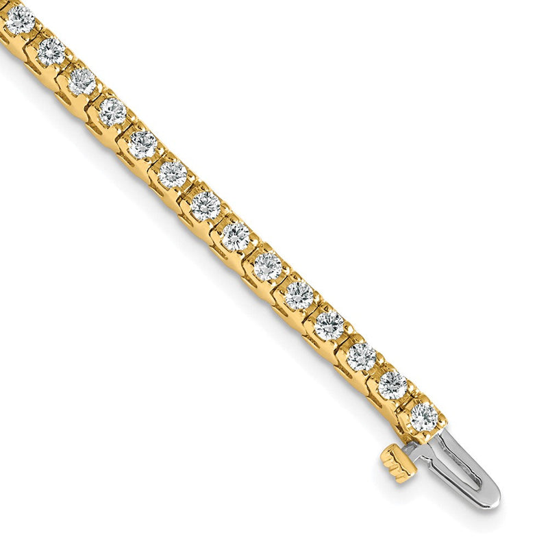 14K Gelbgold 2 1/5ct Im Labor Gezüchtet Diamant Vs/si+ G+ Tennis Armband