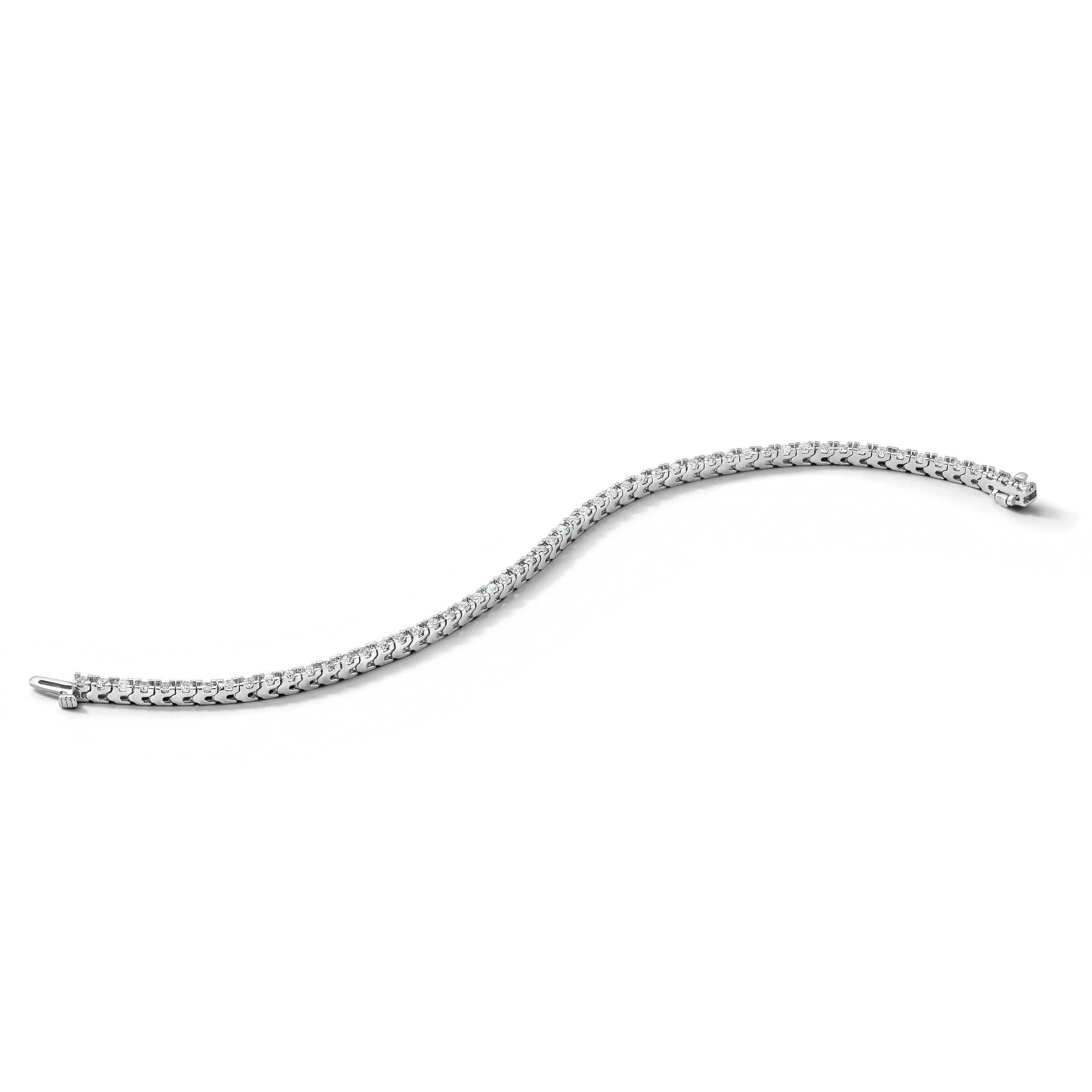 14K Weißgold 2 1/5ct Im Labor Gezüchtet Diamant Vs/si+ G+ Tennis Armband