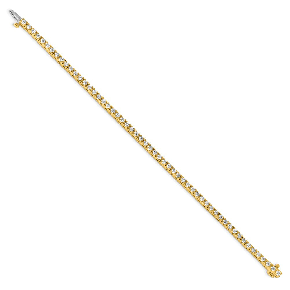 14K Gelbgold True Origin 2 7/8 Karat Im Labor Gezüchtet Diamant Vs D E F Tennis Armband
