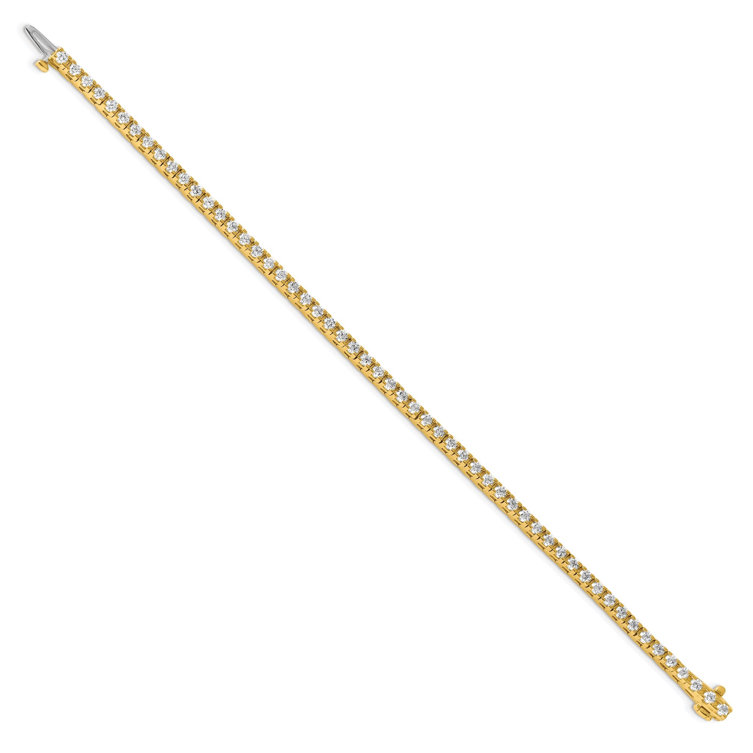14K Gelbgold True Origin 2 7/8 Karat Im Labor Gezüchtet Diamant Vs D E F Tennis Armband