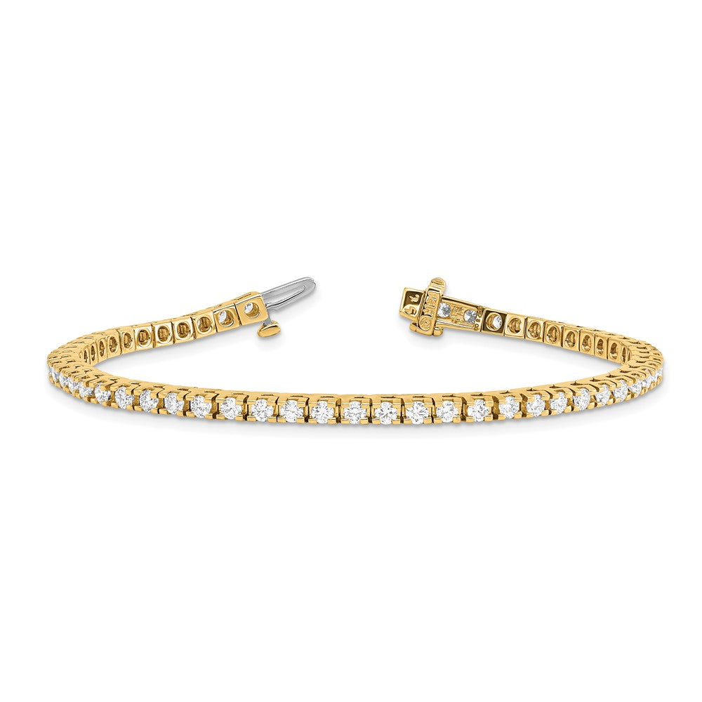 14K Gelbgold True Origin 2 7/8 Karat Im Labor Gezüchtet Diamant Vs D E F Tennis Armband