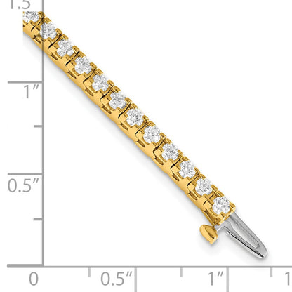 14K Gelbgold True Origin 2 7/8 Karat Im Labor Gezüchtet Diamant Vs D E F Tennis Armband