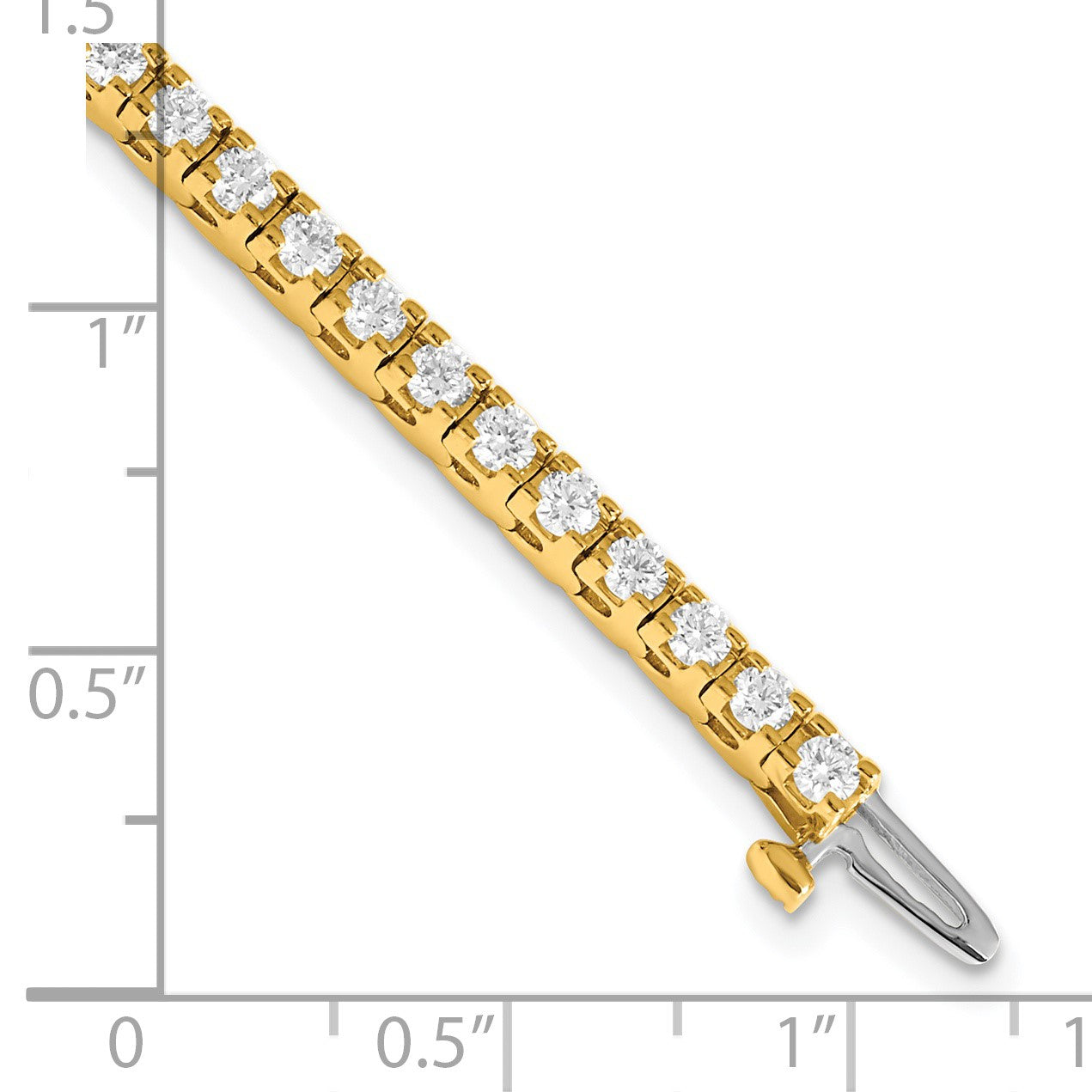 14K Gelbgold True Origin 2 7/8 Karat Im Labor Gezüchtet Diamant Vs D E F Tennis Armband