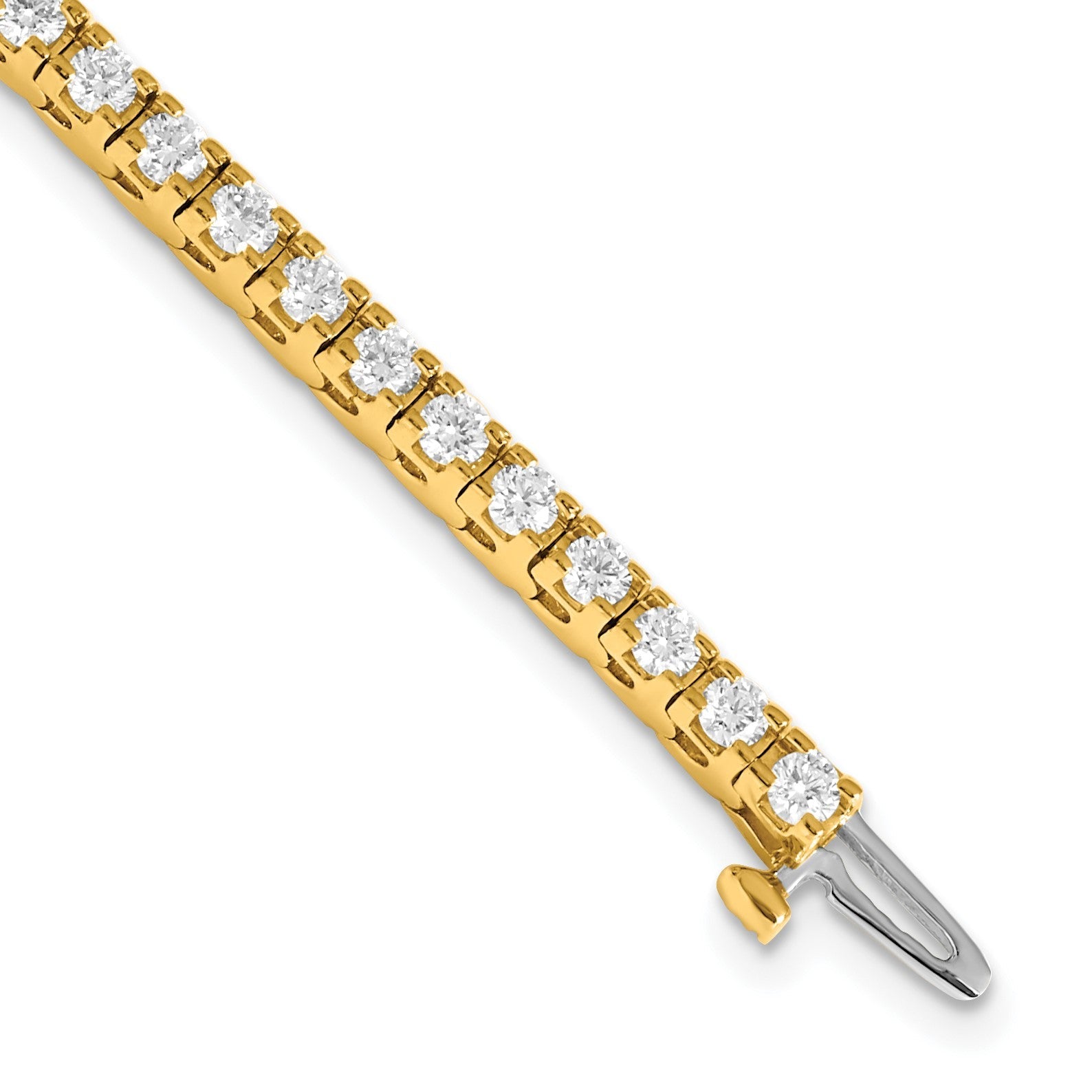 14K Gelbgold True Origin 2 7/8 Karat Im Labor Gezüchtet Diamant Vs D E F Tennis Armband