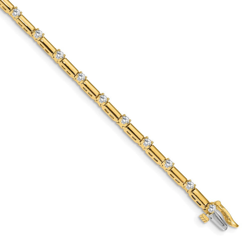 14K Gelbgold Im Labor Gezüchtet Diamant Vs/si Fgh Tennis Armband