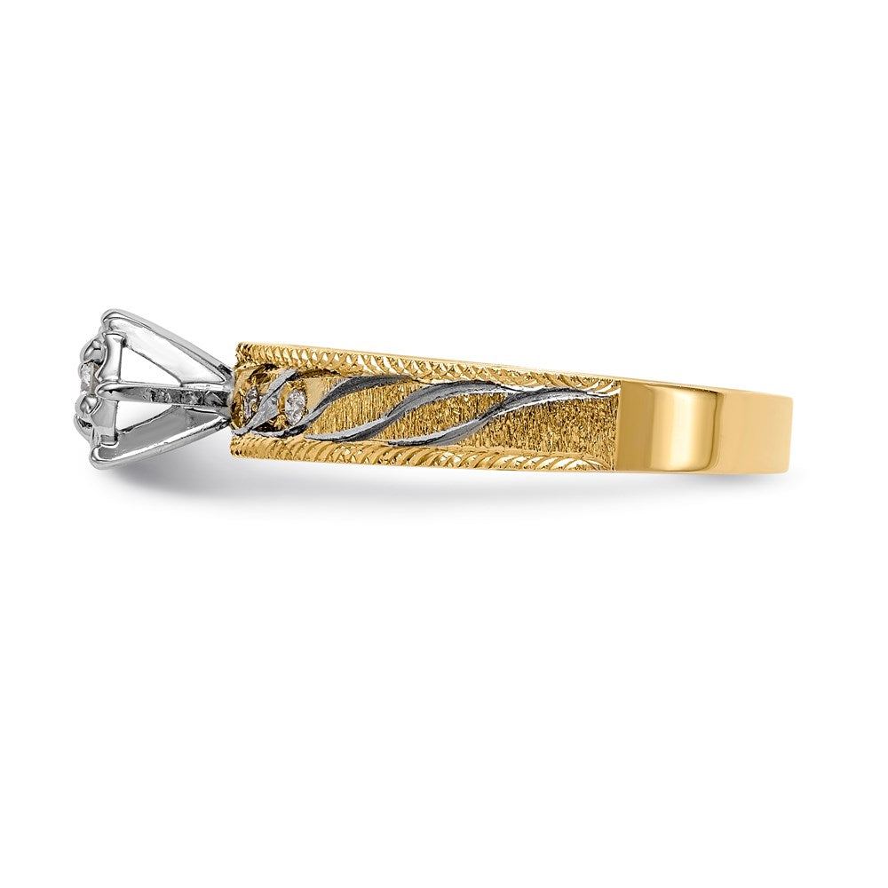 14K Gelbgold Verlobungsring-Trio in AA-Qualität