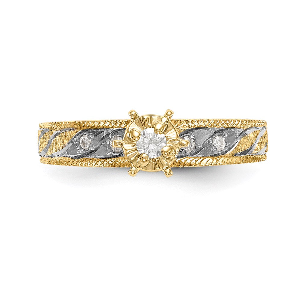 14K Gelbgold Verlobungsring-Trio in AA-Qualität
