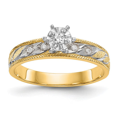 14K Gelbgold Verlobungsring-Trio in AA-Qualität