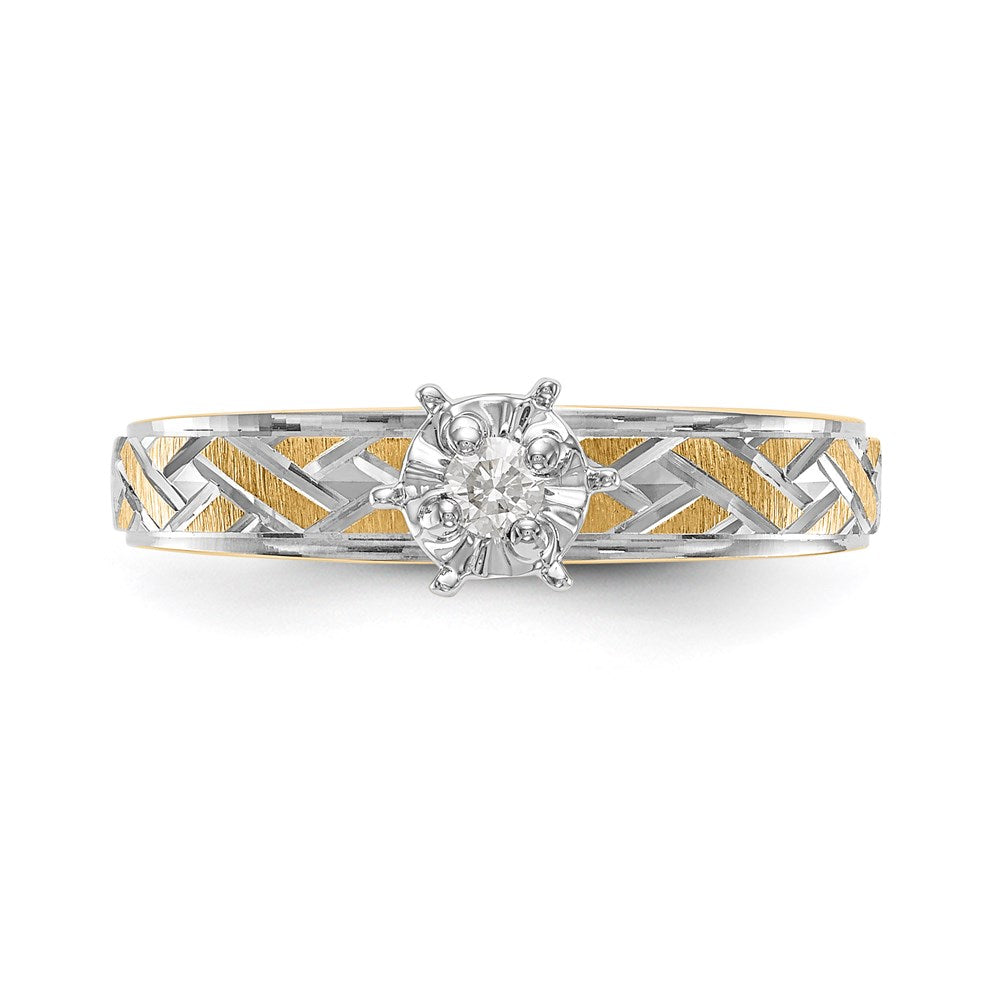 14K Gelbgold Verlobungsring-Trio in AA-Qualität