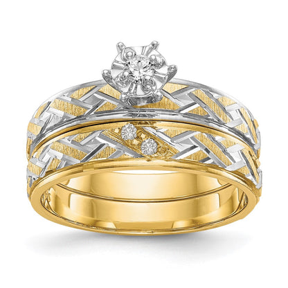 14K Gelbgold Verlobungsring-Trio in AA-Qualität