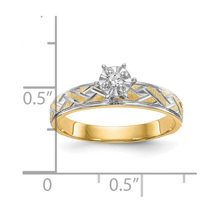 14K Gelbgold Verlobungsring-Trio in AA-Qualität