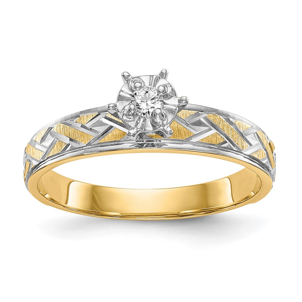 14K Gelbgold Verlobungsring-Trio in AA-Qualität