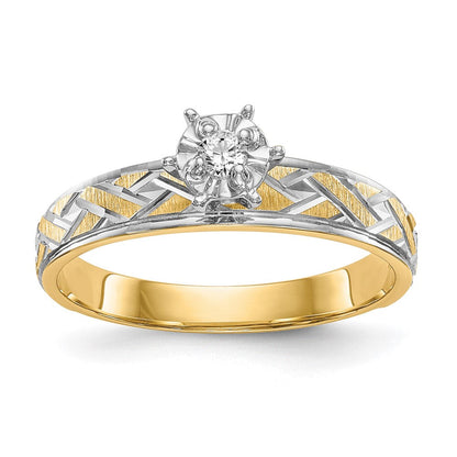 14K Gelbgold Verlobungsring-Trio in AA-Qualität