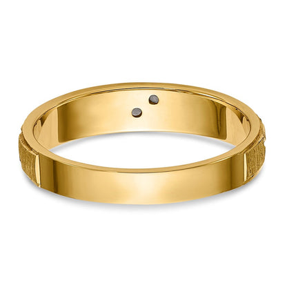 14K Gelbgold und Rhodium Aa Qualität.02 Karat Diamant Trio Damen Komplett Ehering