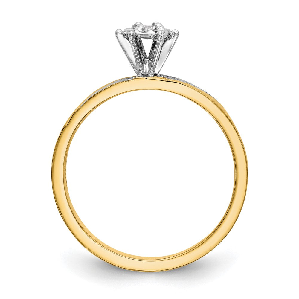 14K Gelbgold AA-Qualität Trio-Verlobungsring