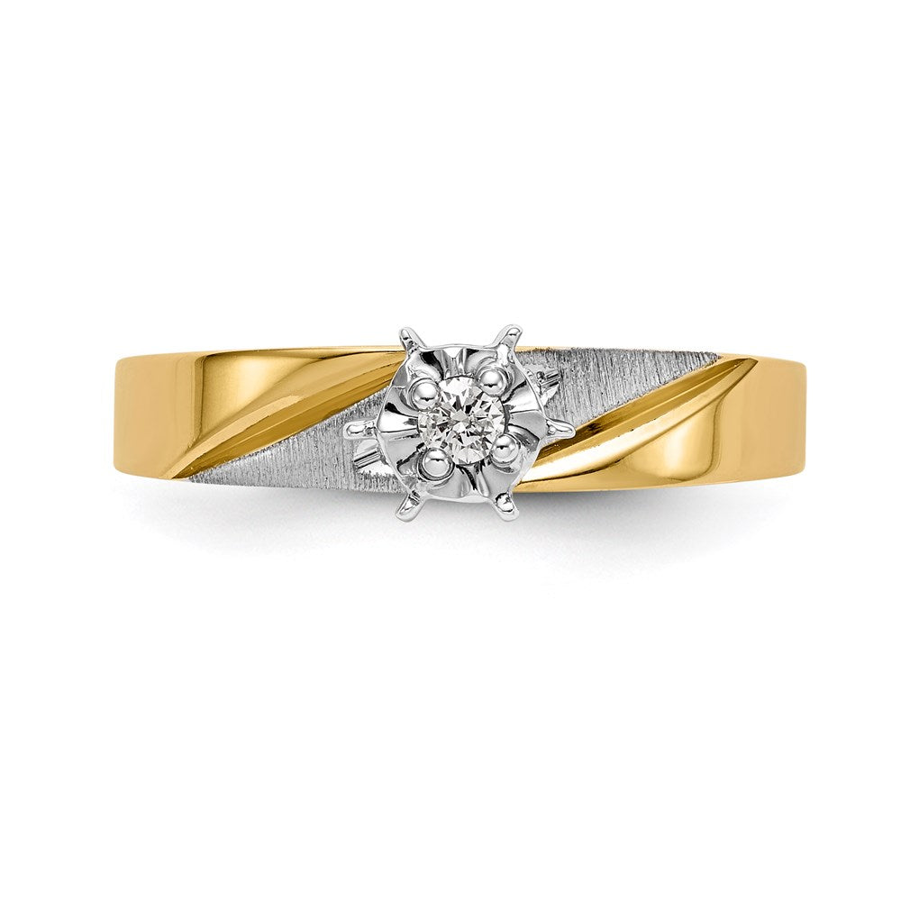 14K Gelbgold AA-Qualität Trio-Verlobungsring