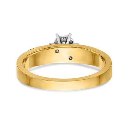 14K Gelbgold AA-Qualität Trio-Verlobungsring