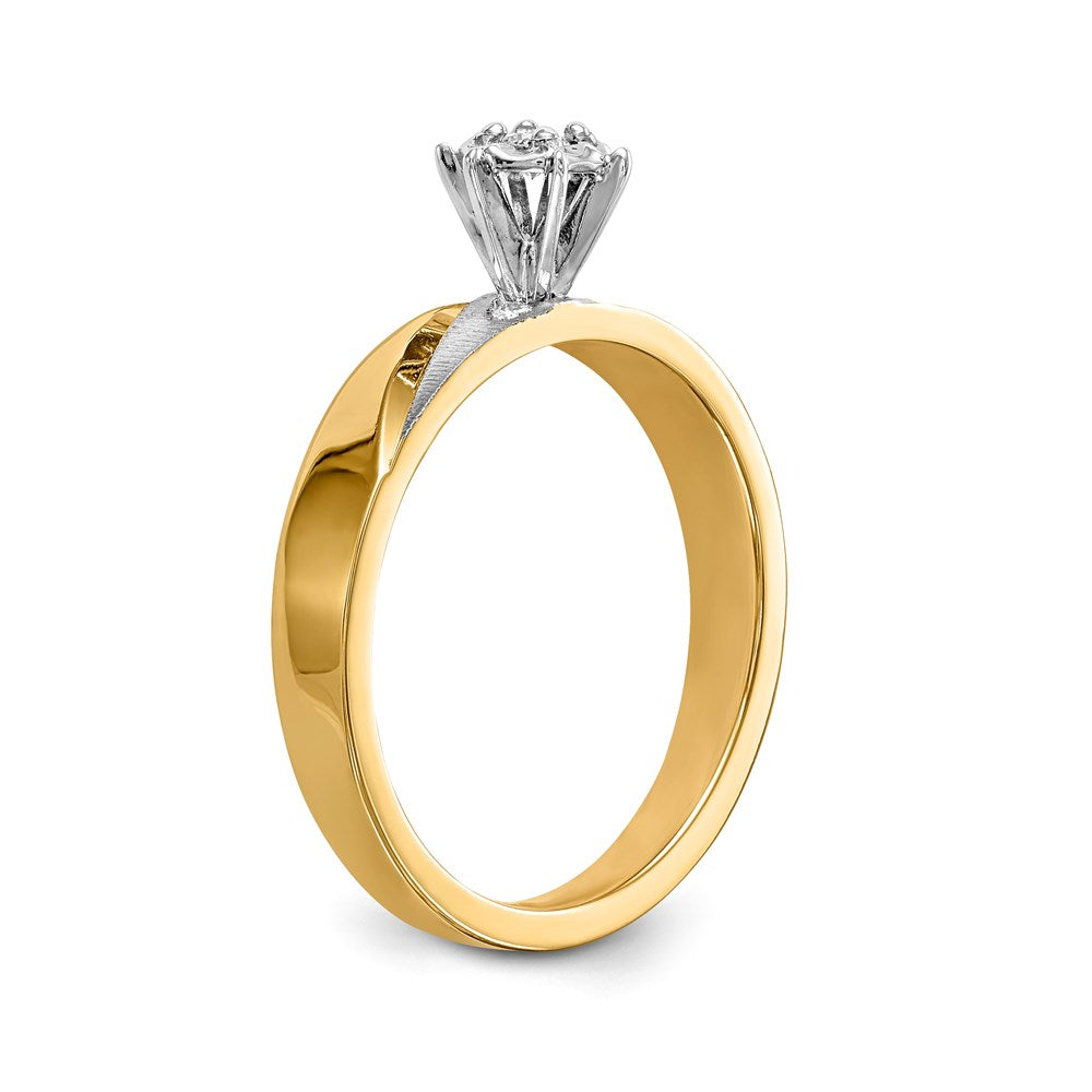 14K Gelbgold AA-Qualität Trio-Verlobungsring