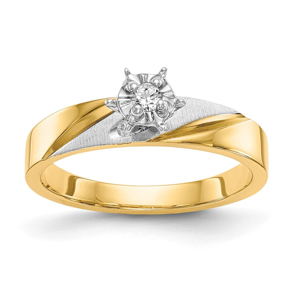 14K Gelbgold AA-Qualität Trio-Verlobungsring