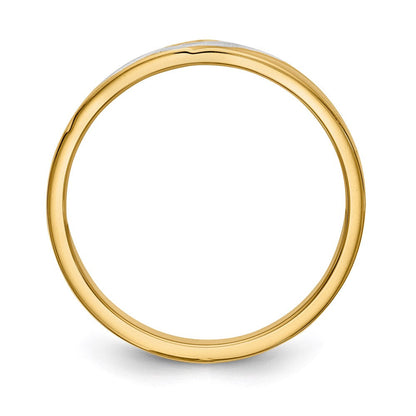 14K Gelb & Rhodium und Aa Qualität 1/20 Karat Diamant Trio Herren Komplett Ehering
