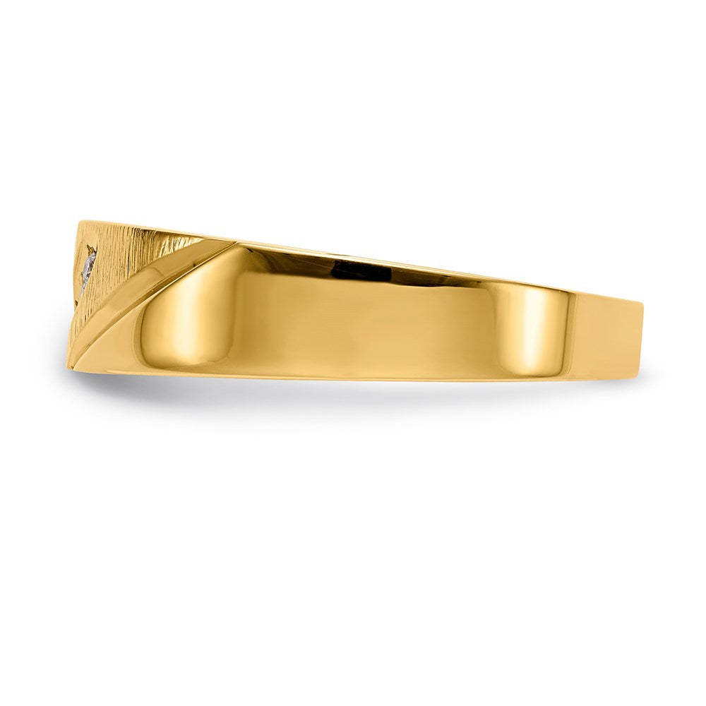14K Gelb & Rhodium und Aa Qualität 1/20 Karat Diamant Trio Herren Komplett Ehering