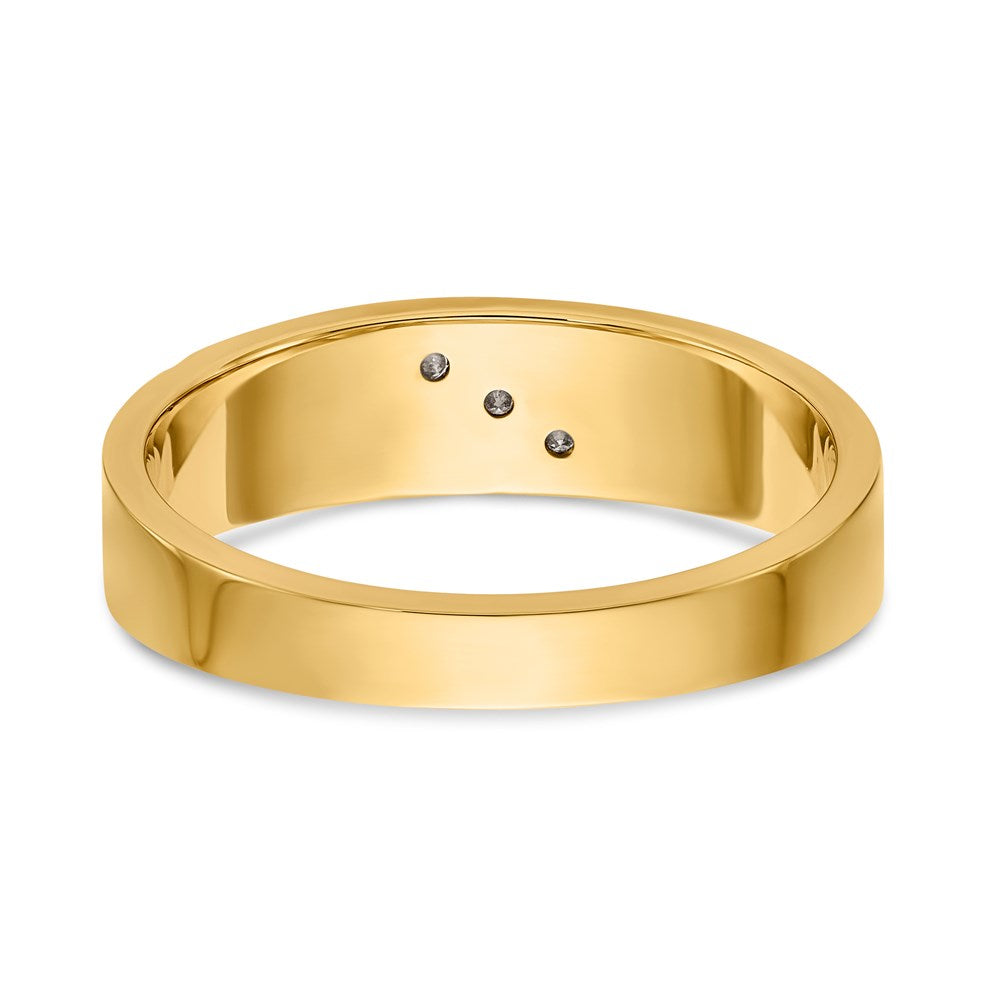 14K Gelb & Rhodium und Aa Qualität 1/20 Karat Diamant Trio Herren Komplett Ehering