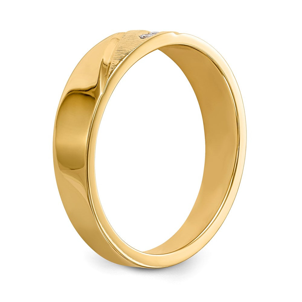 14K Gelb & Rhodium und Aa Qualität 1/20 Karat Diamant Trio Herren Komplett Ehering