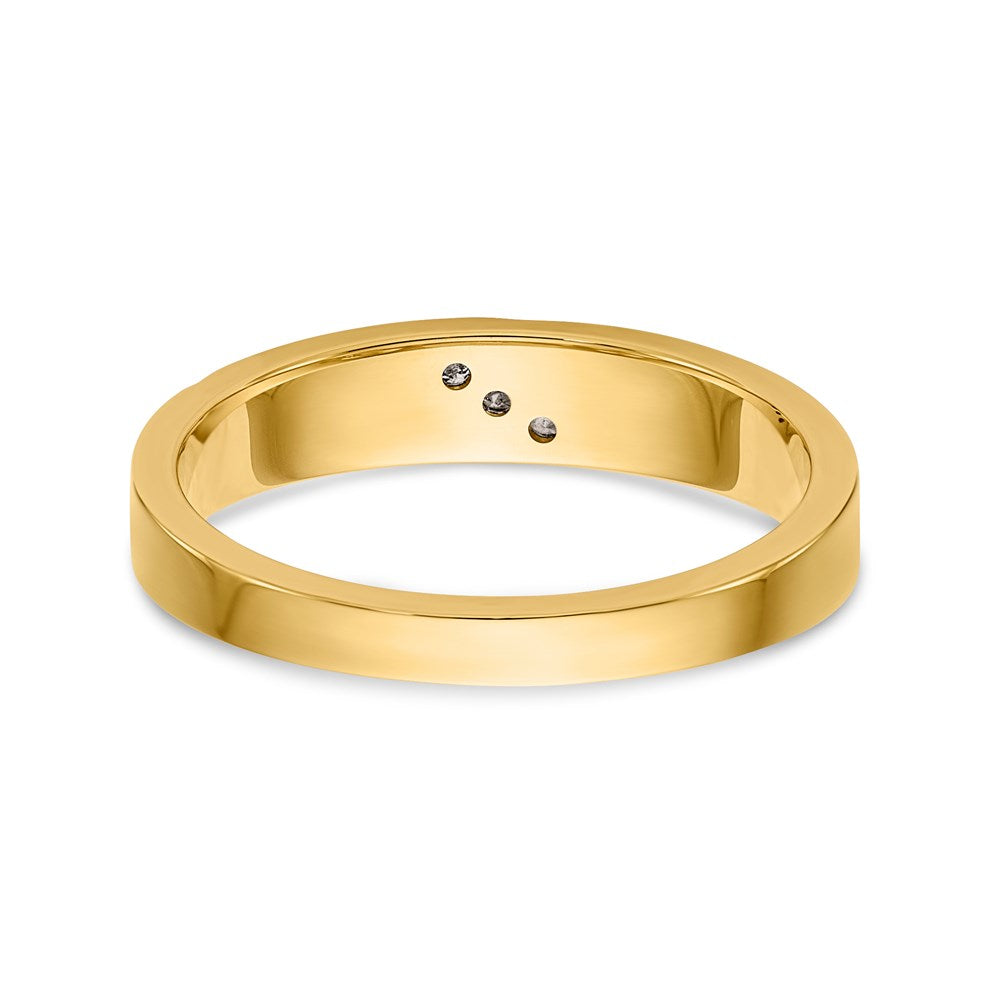 14K Gelbgold und Rhodium Aa Qualität.03 Karat Diamant Trio Damen Komplett Ehering