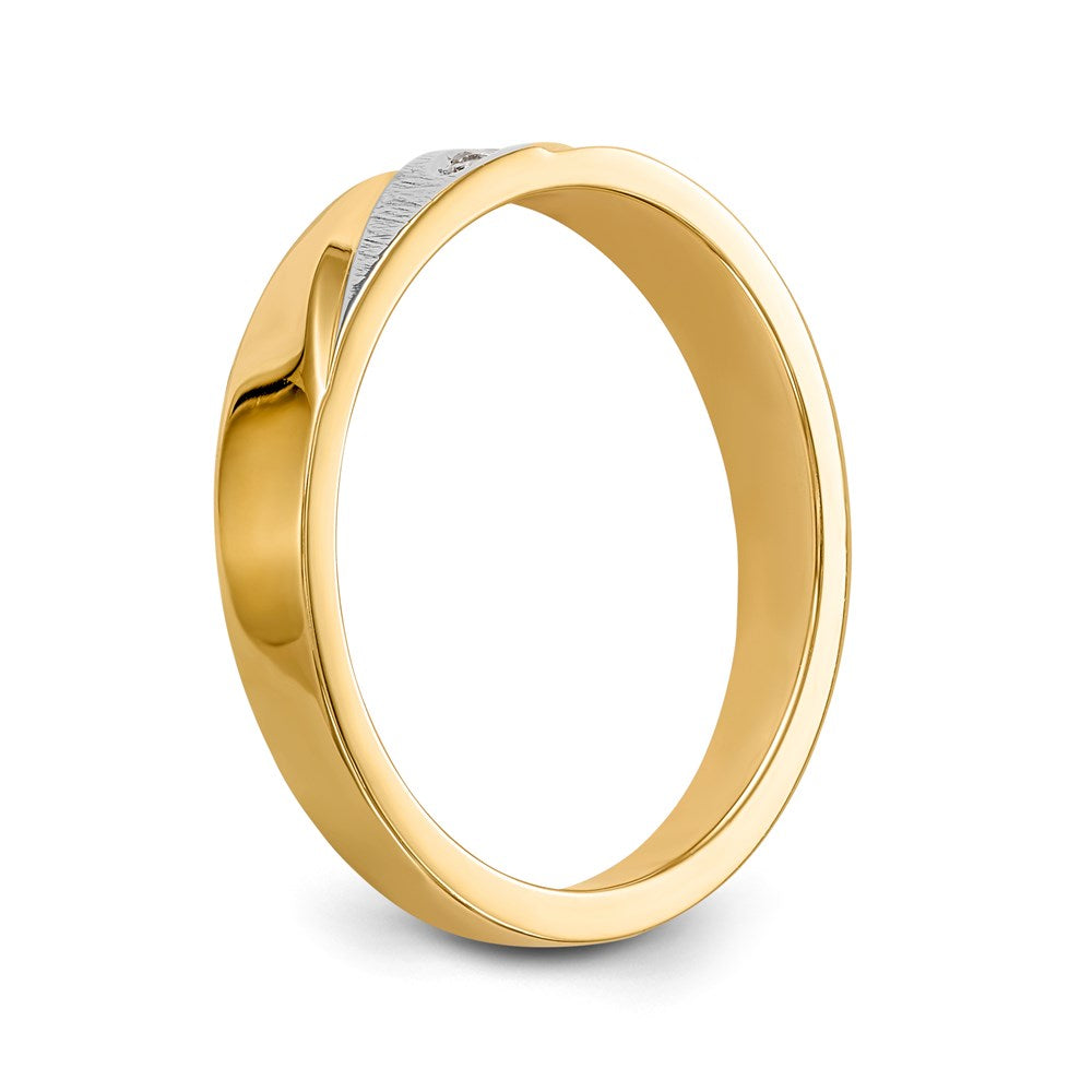 14K Gelbgold und Rhodium Aa Qualität.03 Karat Diamant Trio Damen Komplett Ehering