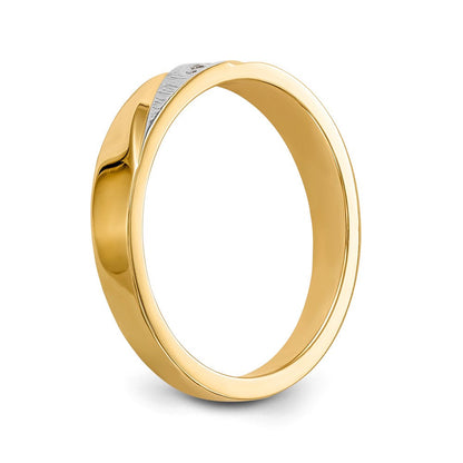 14K Gelbgold und Rhodium Aa Qualität.03 Karat Diamant Trio Damen Komplett Ehering