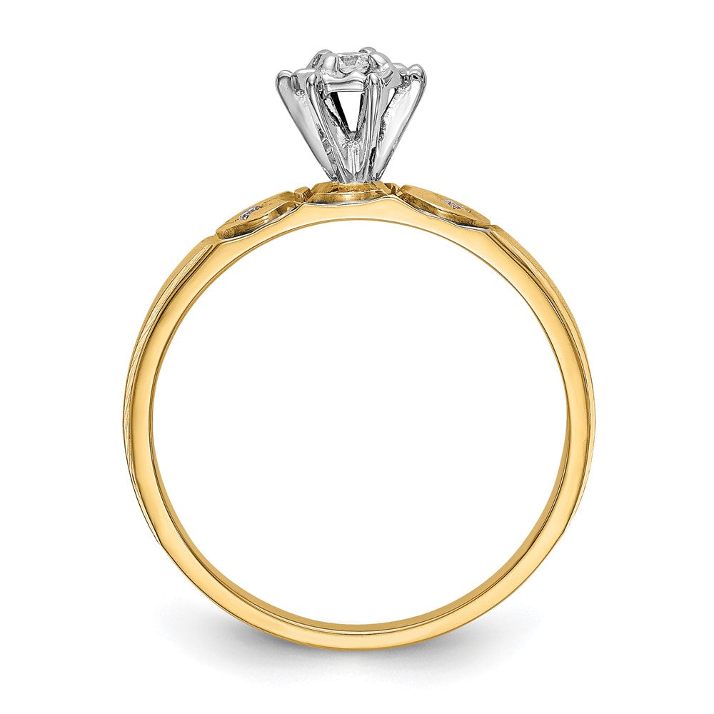 14K Gelbgold Trio-Verlobungsring AA-Qualität