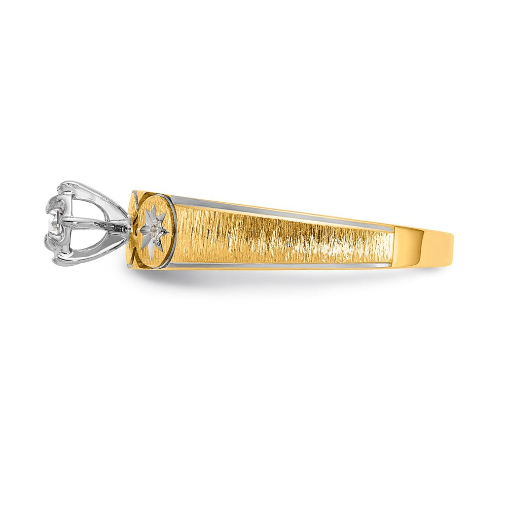 14K Gelbgold Trio-Verlobungsring AA-Qualität